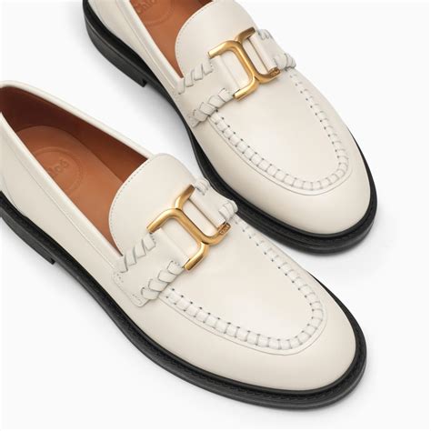 Ivory Leather Loafers 